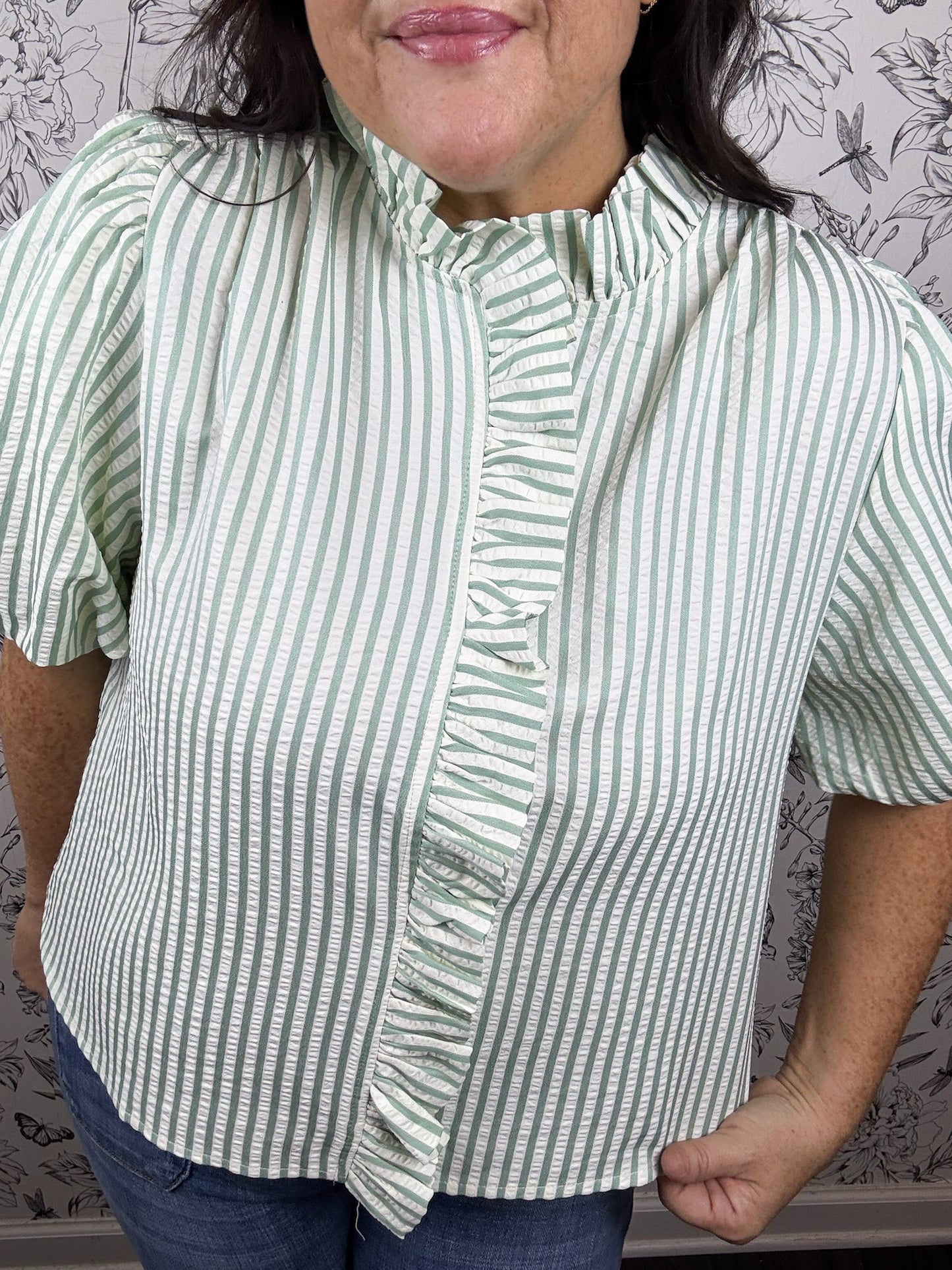 Sweet Magnolia Seersucker Blouse