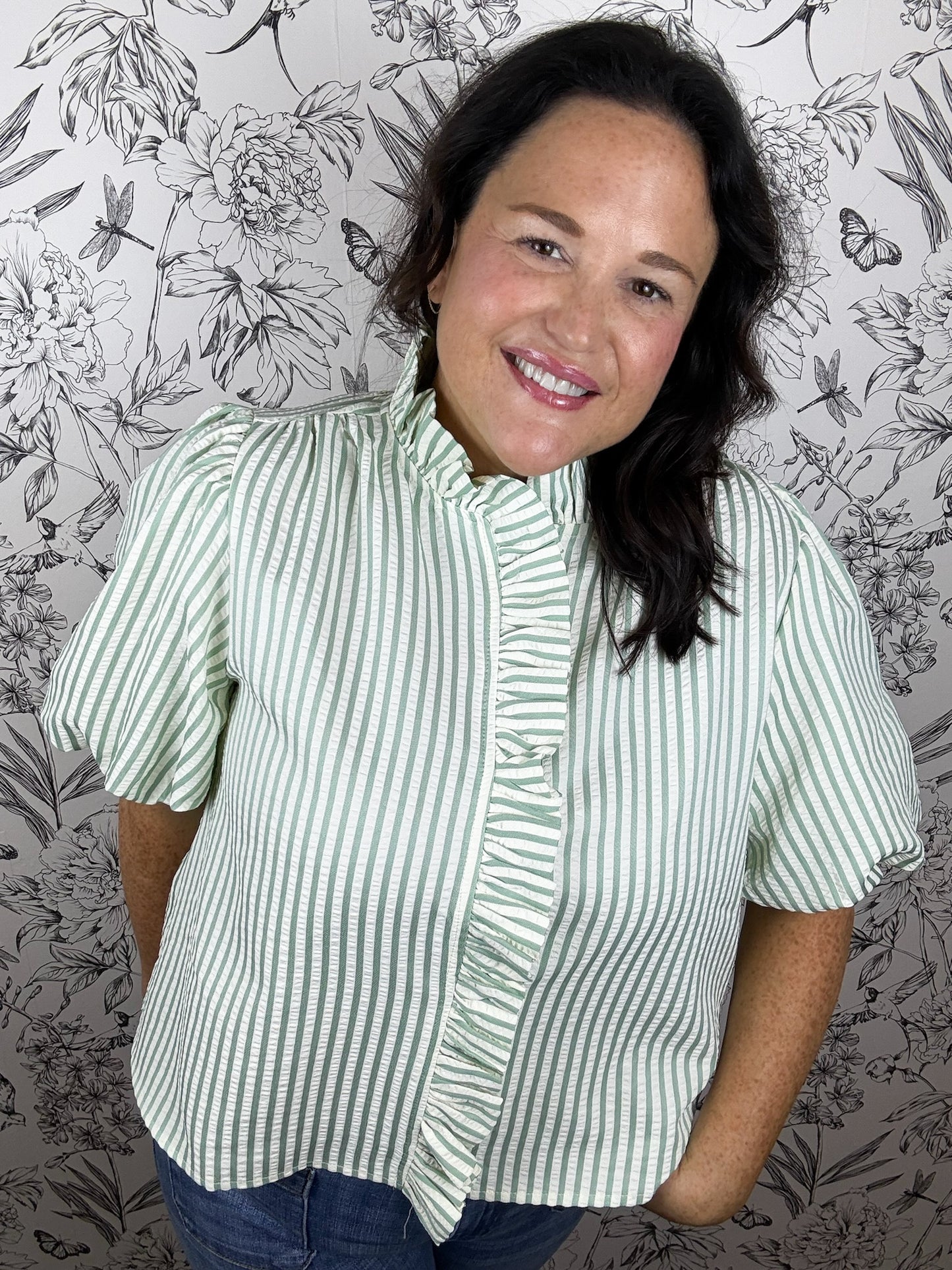 Sweet Magnolia Seersucker Blouse