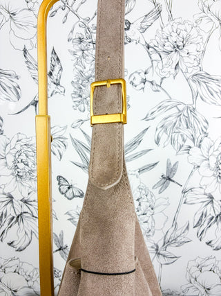 Noa Vegan Suede Hobo | Taupe