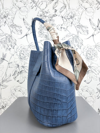 Lucia Croc Vegan Bag | Navy