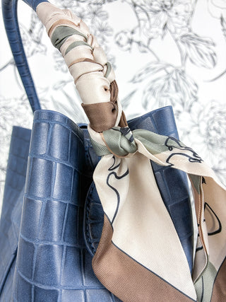 Lucia Croc Vegan Bag | Navy