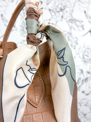 Lucia Croc Vegan Bag | Tan