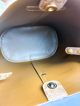 Lucia Croc Vegan Bag | Tan