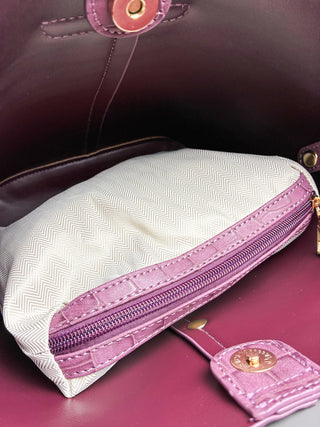 Lucia Croc Vegan Bag | Burgundy