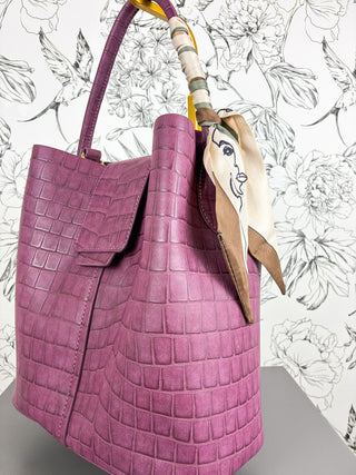 Lucia Croc Vegan Bag | Burgundy