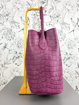 Lucia Croc Vegan Bag | Burgundy