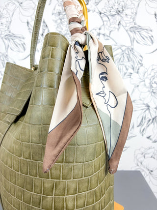 Lucia Croc Vegan Bag | Olive