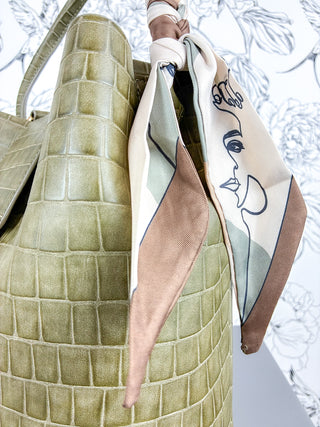 Lucia Croc Vegan Bag | Olive
