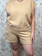 gold drawstring sweatshorts ELLE GREY