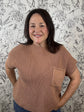 toffee knit cotton pocket sweater ELAN