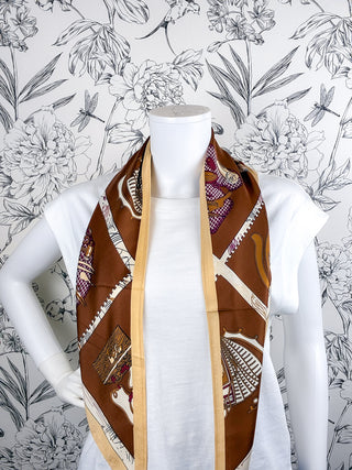 Triangle Scarf Equestrian | Brown