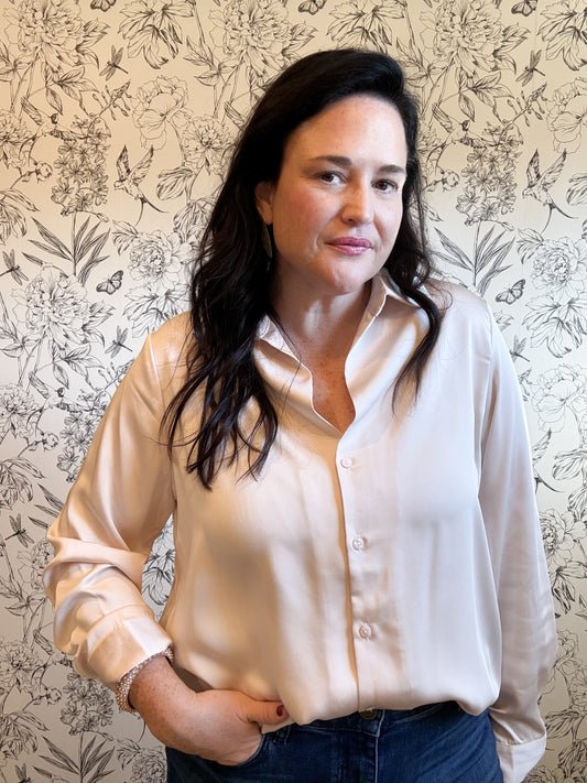 The Ivory Silky Button Down - Best & Co. Boutique
