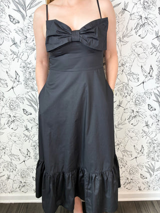 Black bow midi dress THML