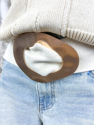 Vegan Suede Statement Belt | Ivory