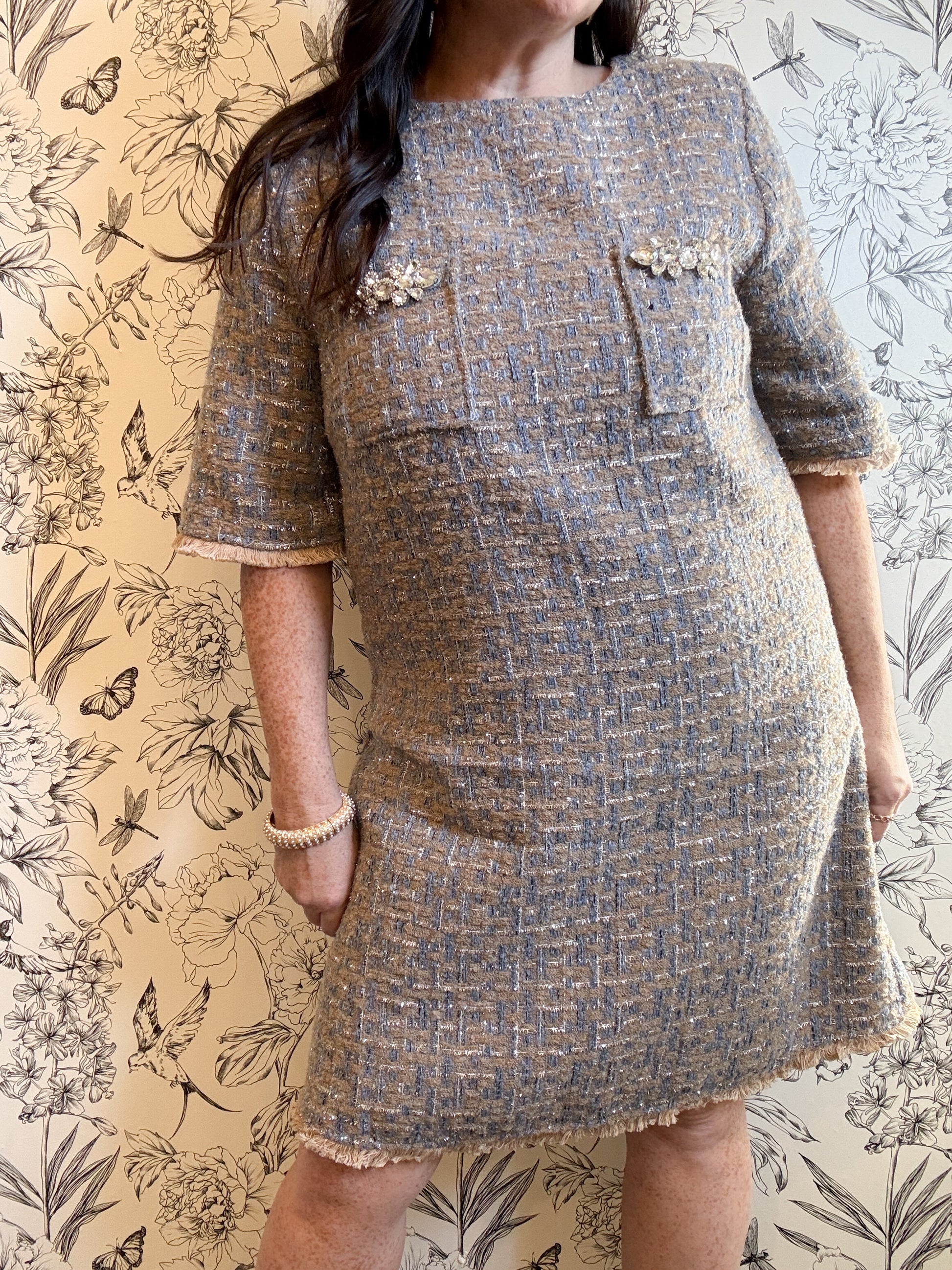 The Jewel Tweed Dress - Best & Co. Boutique