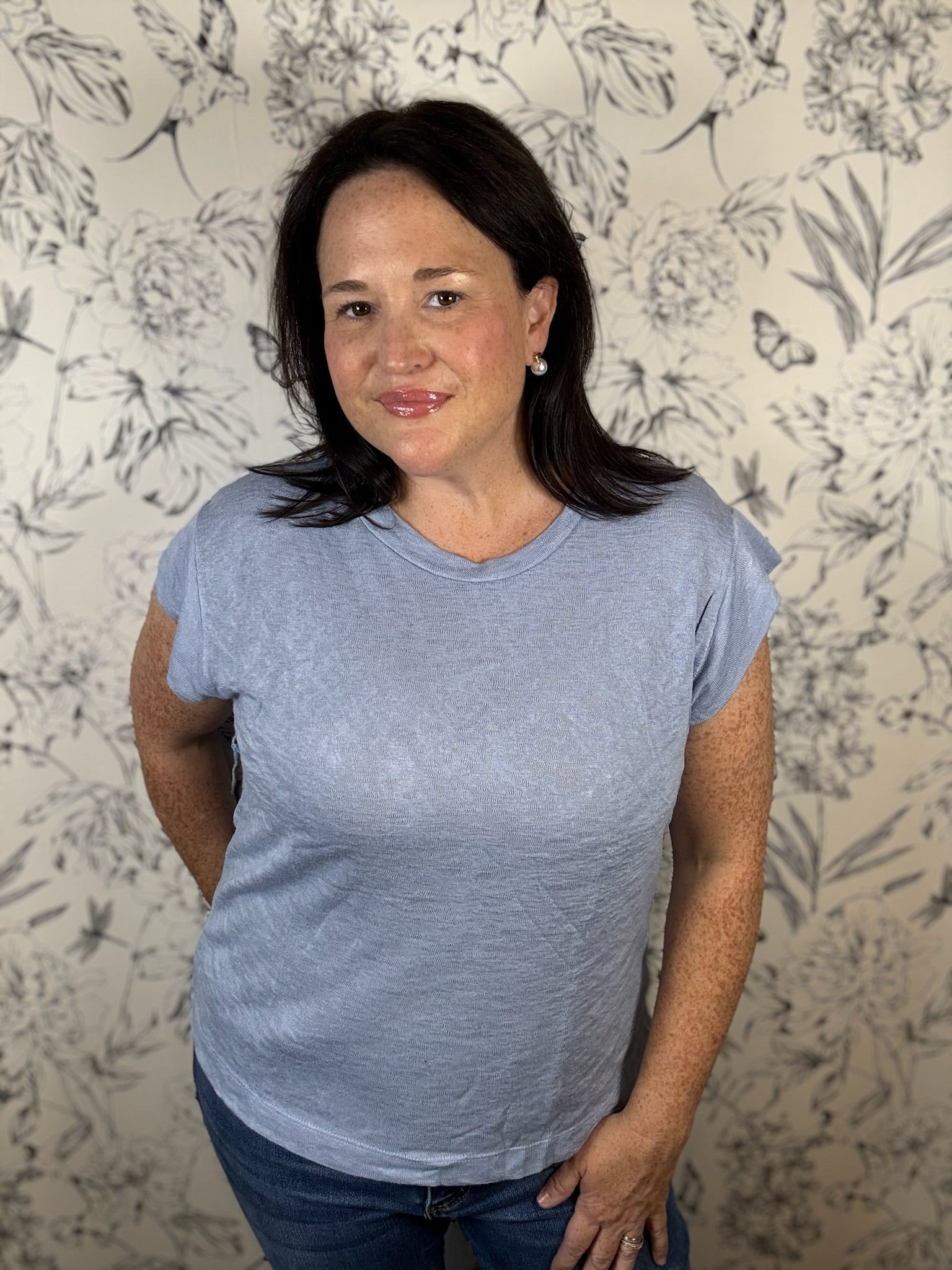 Weekend Wash Tee in Blue - Best & Co. Boutique