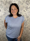 columbia blue crew neck tee with cap sleeve WASABI & MINT