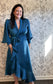 The Charlize Teal Satin Wrap Midi - Best & Co. Boutique
