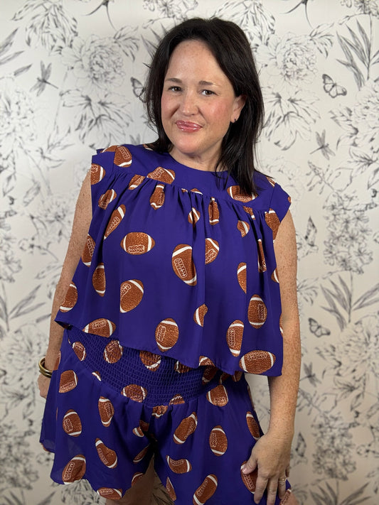 Tailgate Touchdown Blouse - Best & Co. Boutique