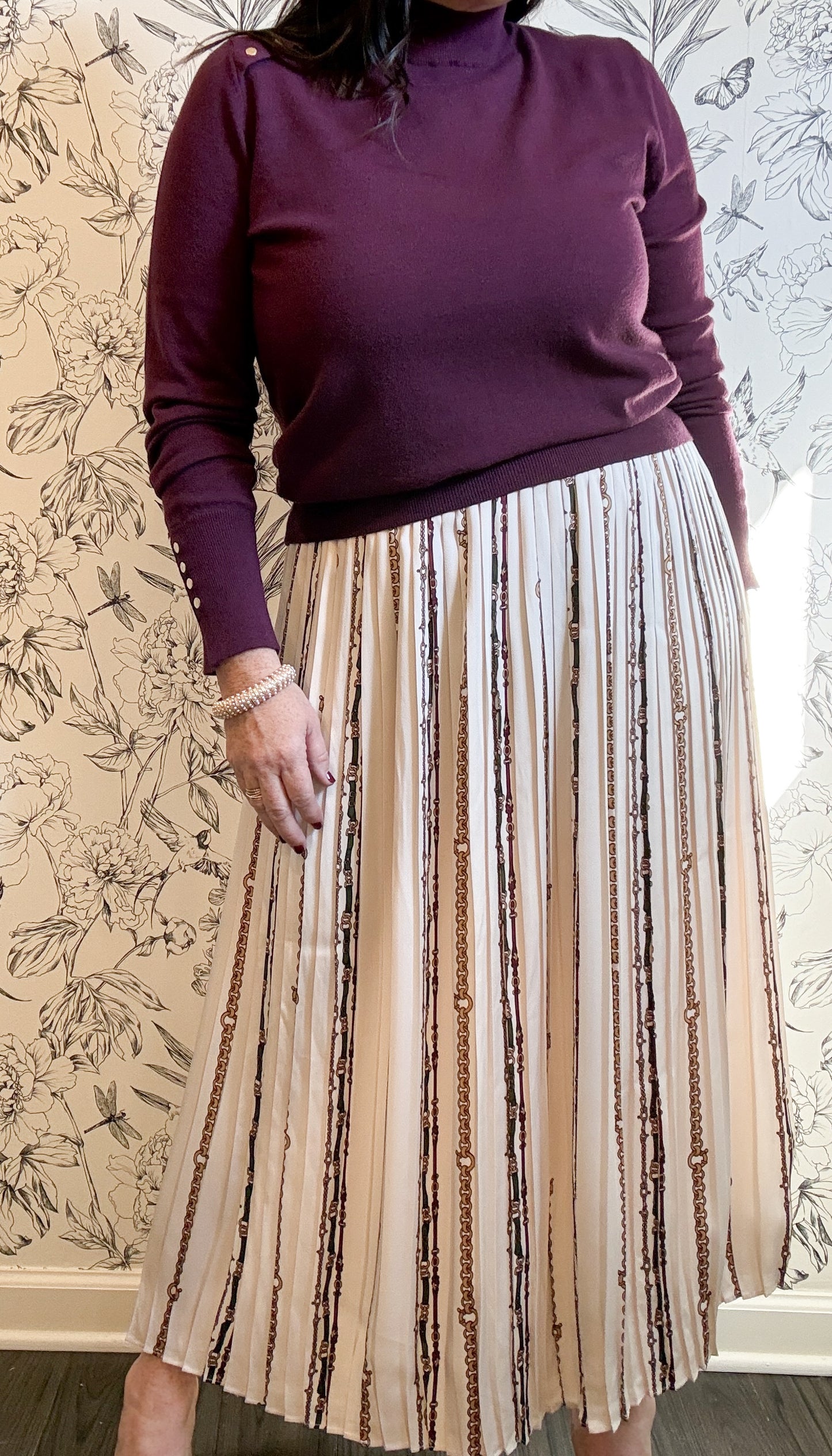 The Cora Equestrian Pleated Midi - Best & Co. Boutique
