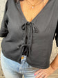La Belle Linen Top | Black