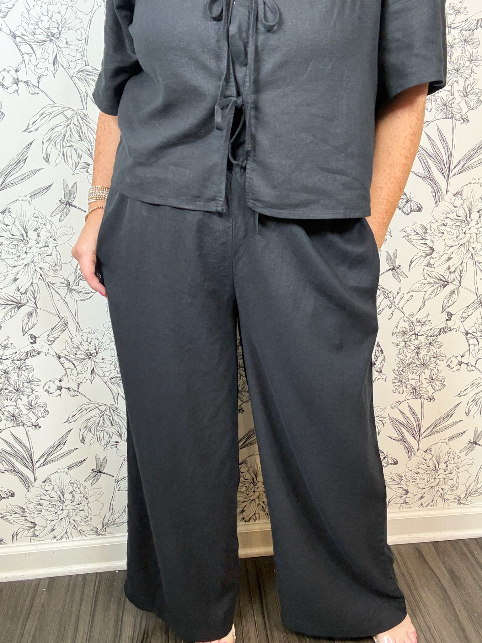 black linen wide leg scout pant Z SUPPLY