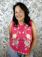 Sunset Scalloped Embroidered Tank