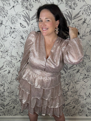 Golden Rose Mini Dress - Best & Co. Boutique