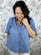 Eloise Ruffle Trim Chambray Blouse