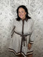 brown and ivory stripe button front mini ENTRO