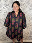 black red pink poppy mini dress ENTRO