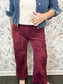 maroon suede trouser SKIES ARE BLUE