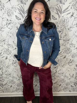 Merlot Moment Suede Trouser - Best & Co. Boutique