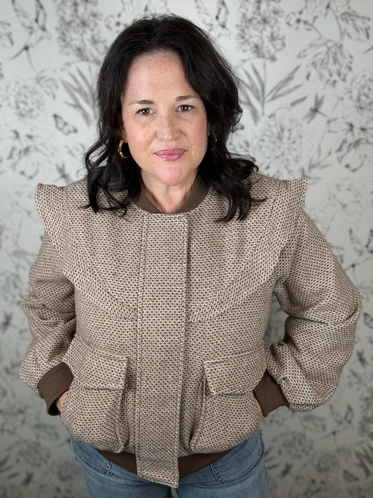 tweed bomber jacket FATE
