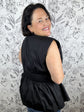 Sculpted Zip-Front Peplum Blouse