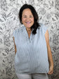 blue and white stripe blouse HAPTICS
