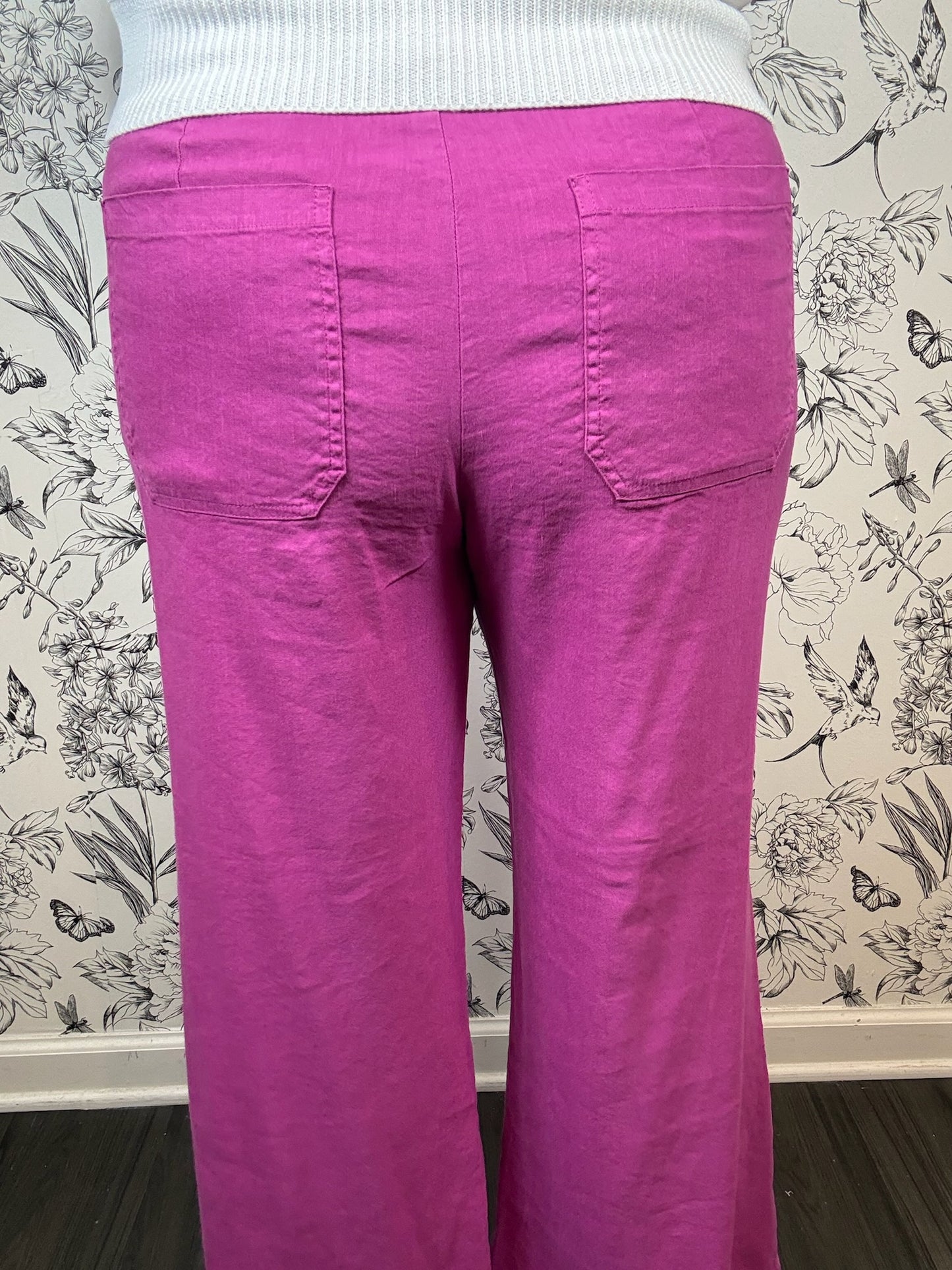 Topaz Linen Trouser | Magenta