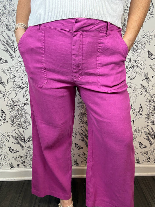 Topaz Linen Trouser Kut from the Kloth, MAGENTA
