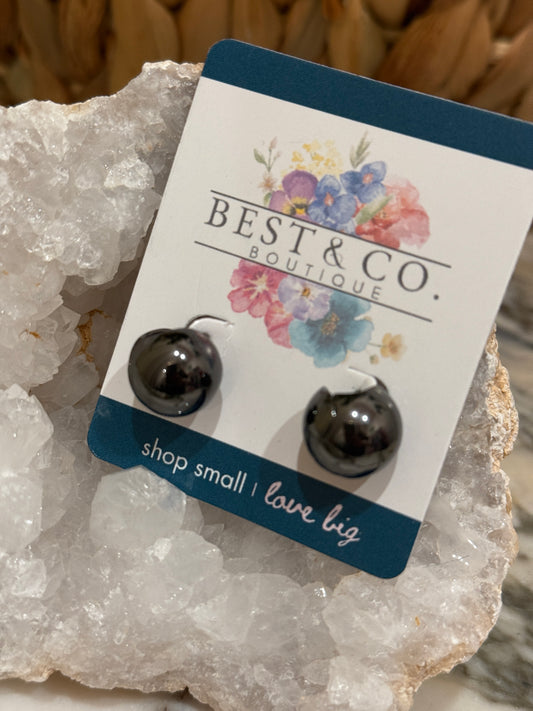 BALL HUGGIE EARRINGS - Best & Co. Boutique