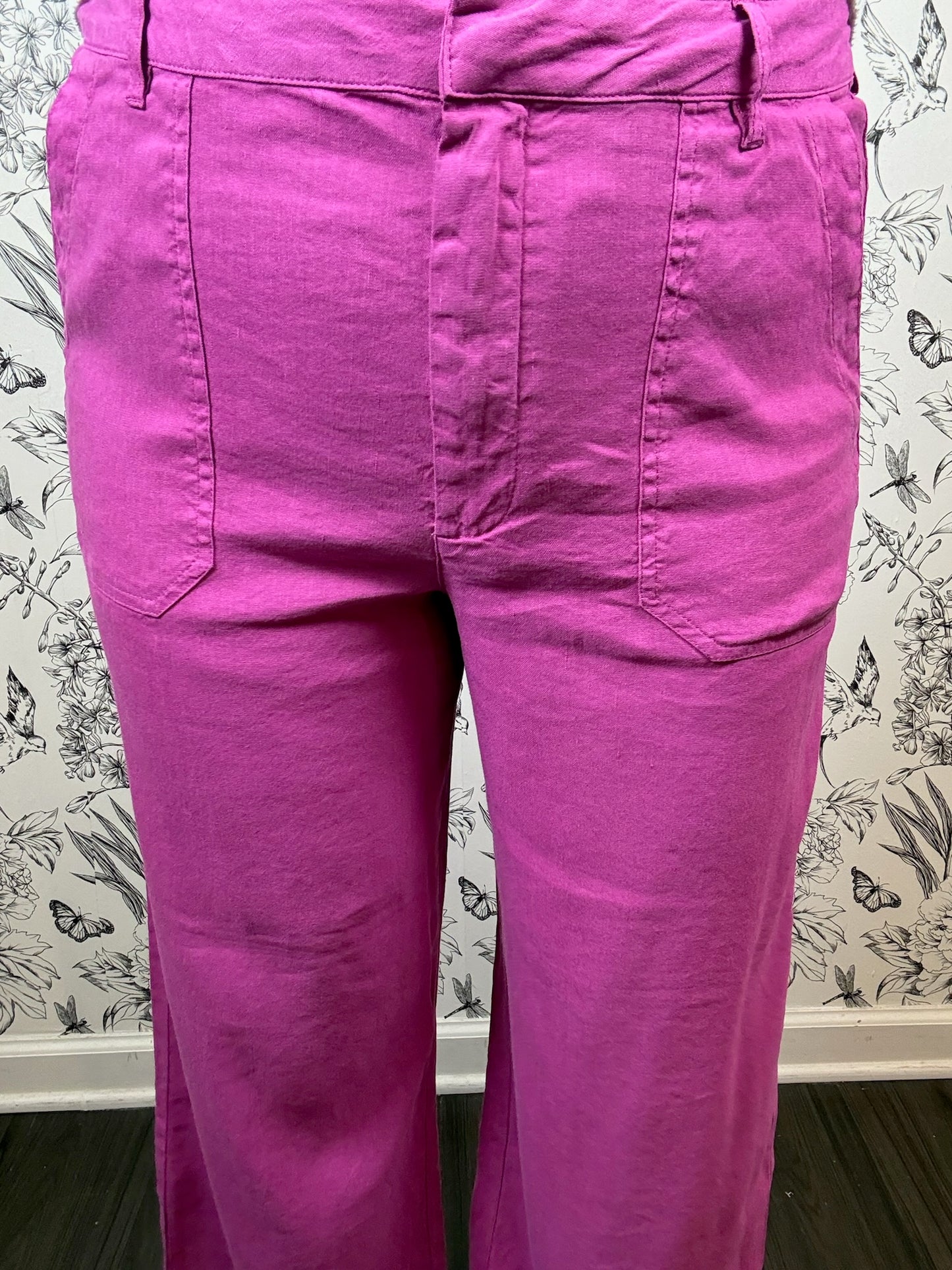 Topaz Linen Trouser | Magenta