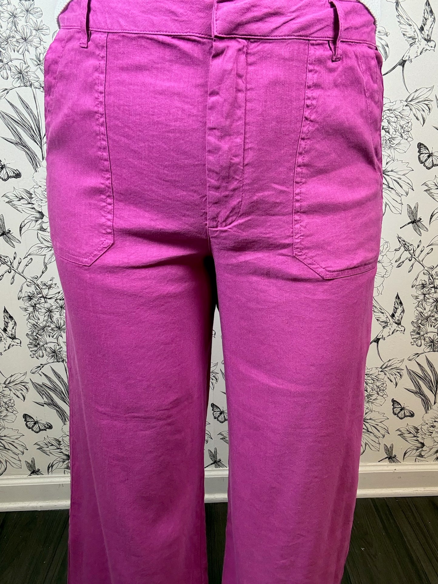 Topaz Linen Trouser | Magenta