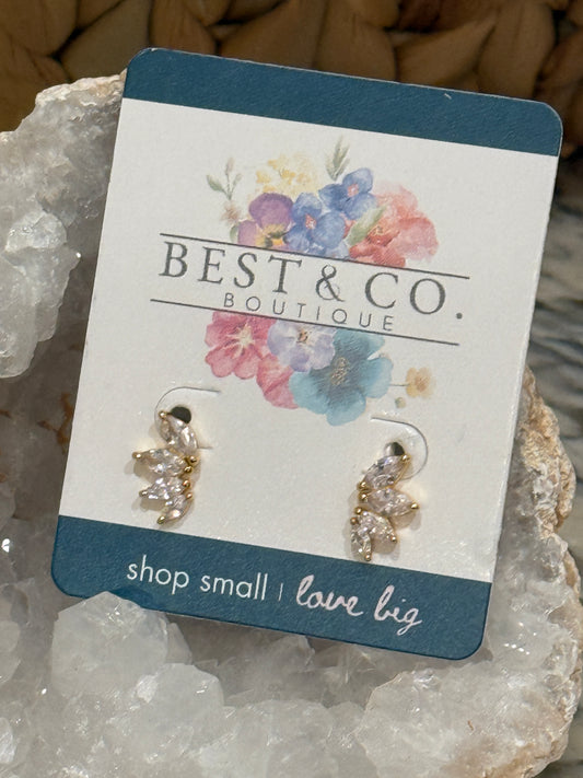 MARQUISE CUT EAR CLIMBER - Best & Co. Boutique