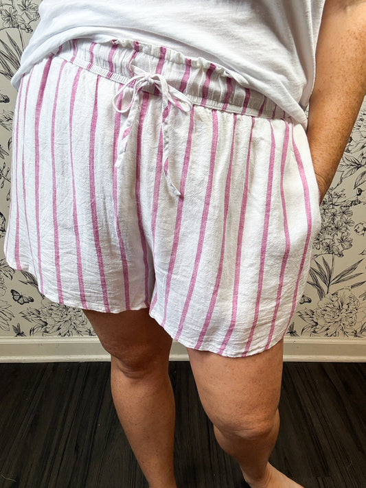Pink stripe Linen short Z SUPPLY