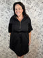 black half zip athleisure dress ENTRO