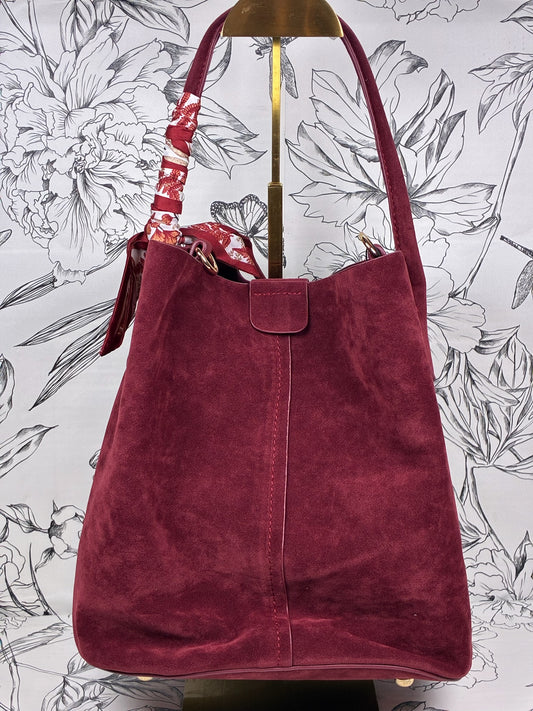 Suede Honey Hobo Red - Best & Co. Boutique