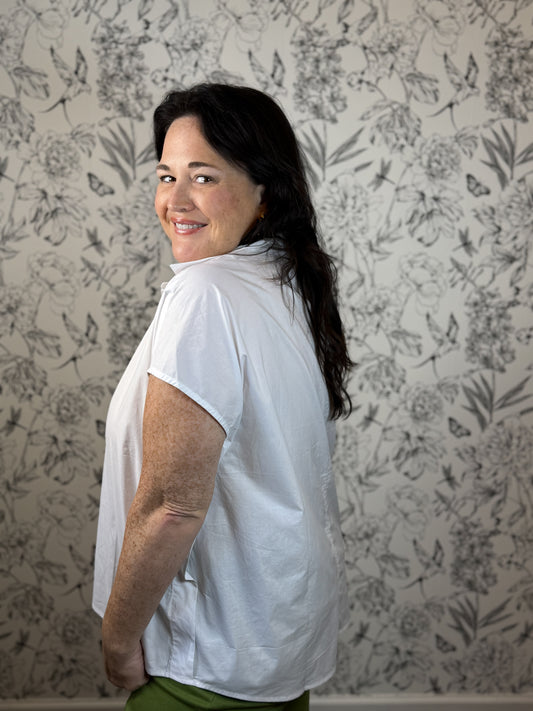 White Poplin Top