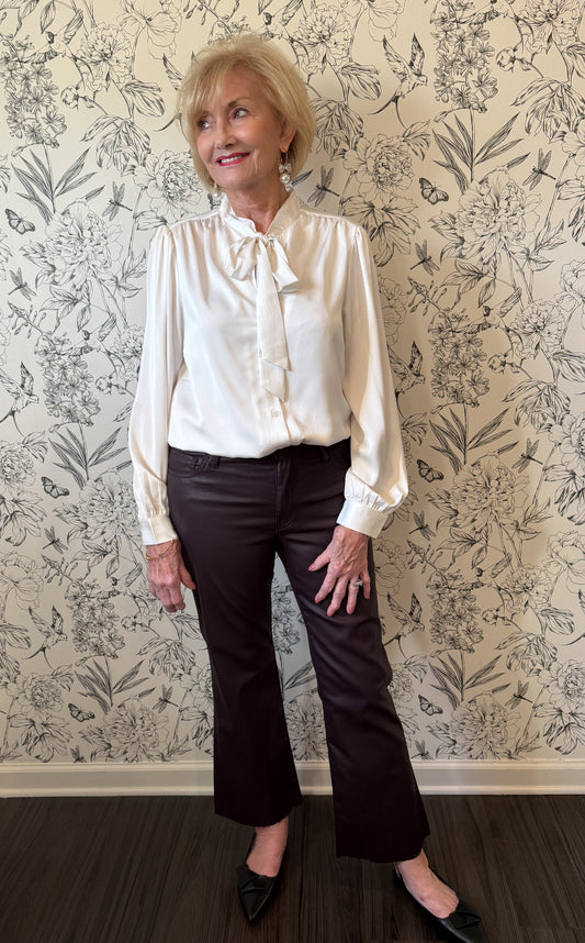 The Ivory Silk Tie Top - Best & Co. Boutique