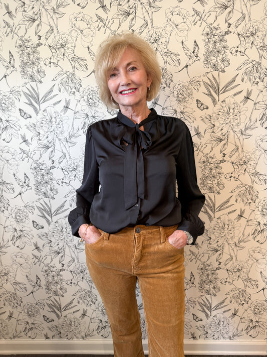 The Ebony Silk Tie Top - Best & Co. Boutique