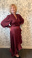 Sarah Satin Wrap Midi in Sangria - Best & Co. Boutique