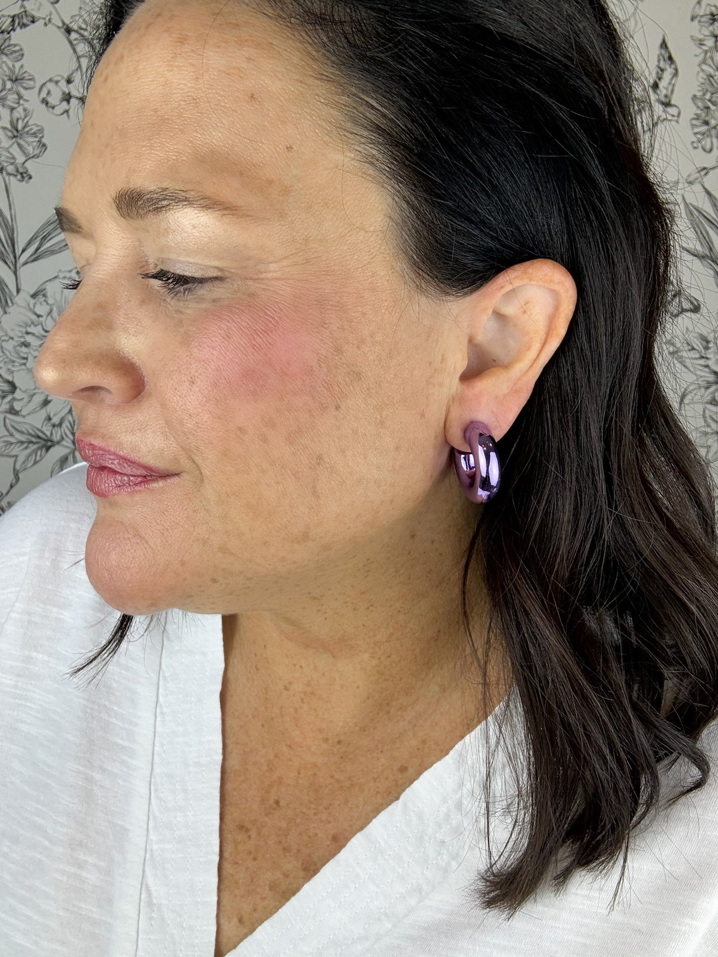 Grady Metallic Hoops | Purple